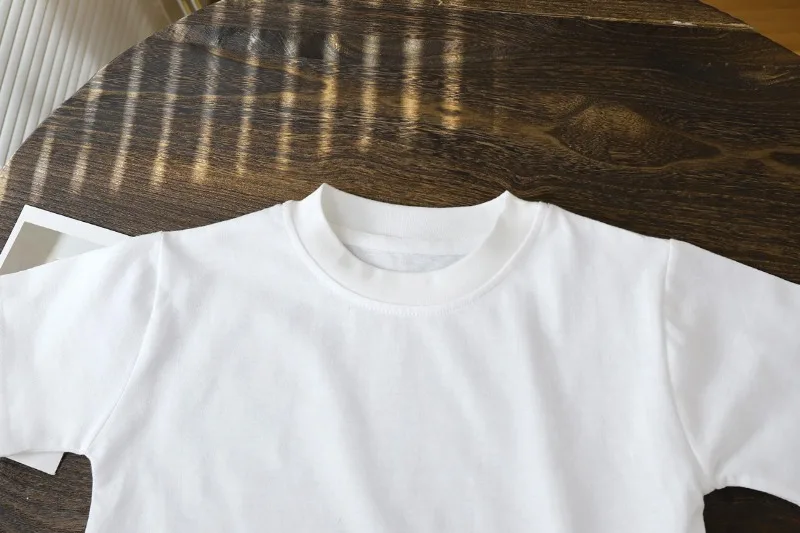 2-10Y قمصان الأطفال القطن الخالص قصيرة الأكمام البلوز تي شيرت طفل الفتيان الفتيات ملابس الصيف الطلاب الجدد بلون القمم