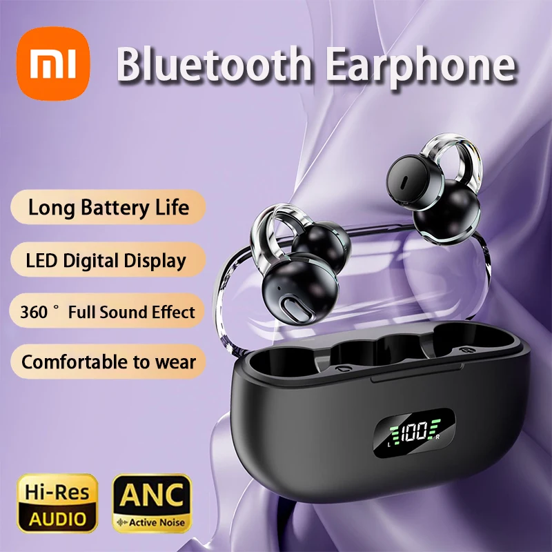 Iconic Brand Earphone Ear Clip ENC Headset Wireless Bluetooth 5.3 Gift Headphone LED Digital Display Sport Running For Android iOS