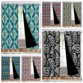 Bohemian Geometric Blackout Curtains Set 1
