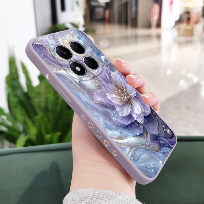 Pearlescent Flower Silicone Phone Case Cover