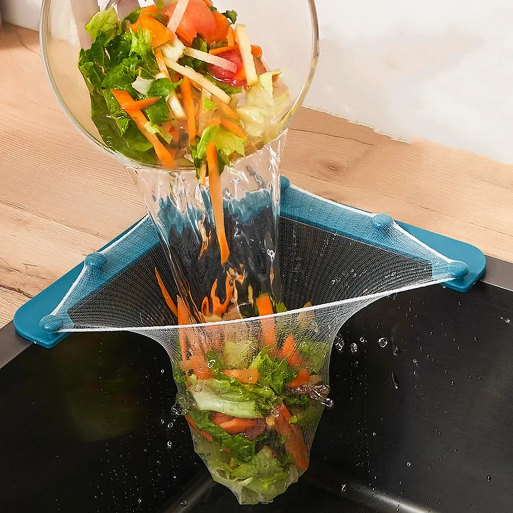 Kitchen Triangular Sink Strainer Drain Vegetable Fruit Drainer Basket Rack For kitchen accessories Storage Sink Filter Shelf sink filter sink strainer