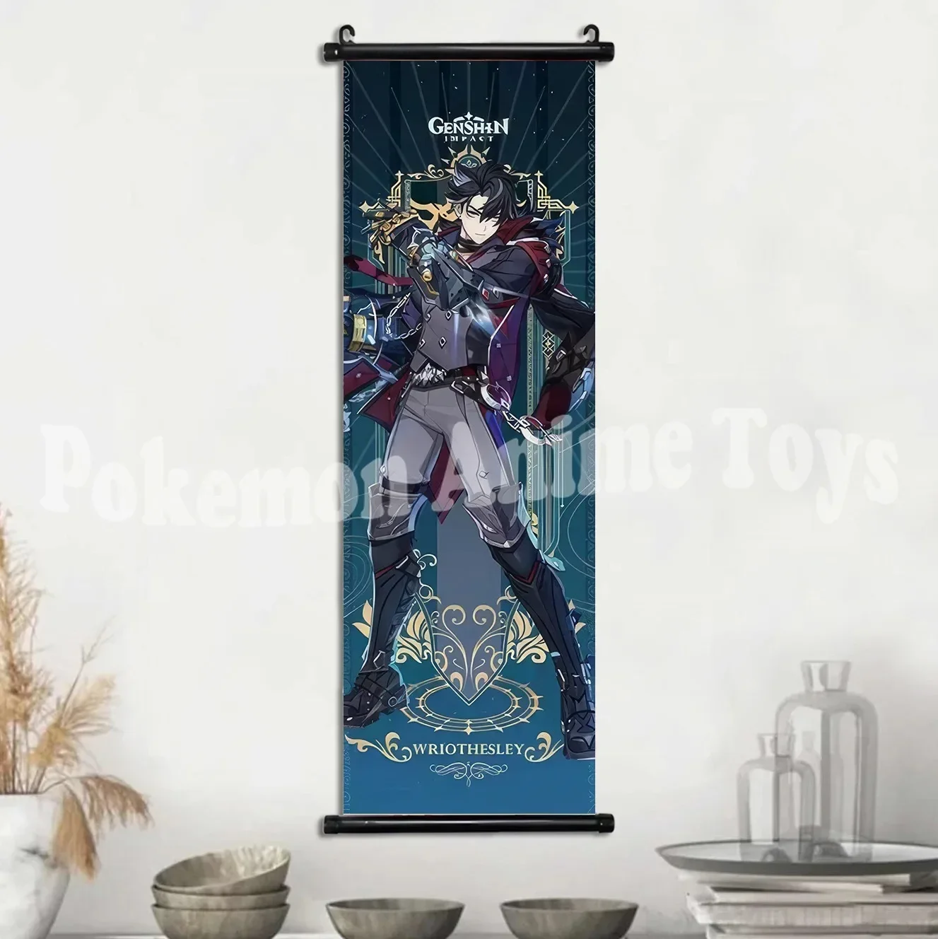 Vibrant Genshin Impact Anime Wall Art Canvas Scroll - Home Decor & Gift