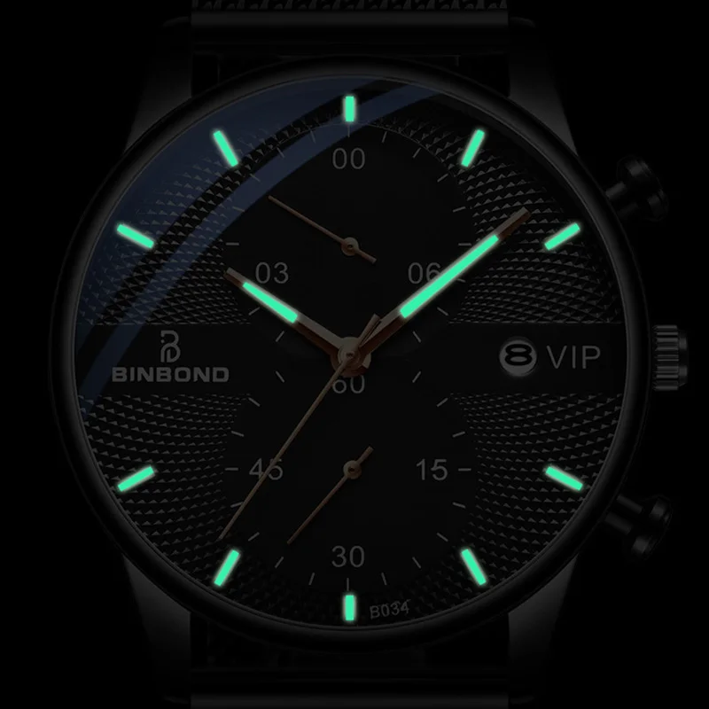 2023 New Fashion Business Mens Watches Top Brand Luxury Blue Ultra Thin Mesh Chronograph Quartz Waterproof Luminous Wristwatch