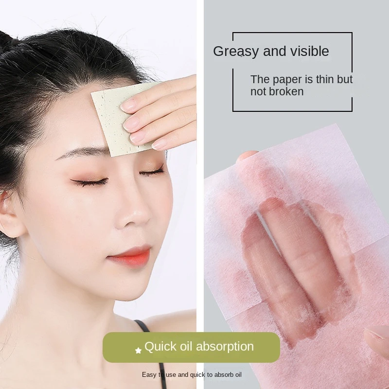 100 Pcs Portable Oil Blotting Sheets 4 Colors Facial Oil-Absorbing Paper Oil Control Face Skin Care Products Face Cleaning Tools