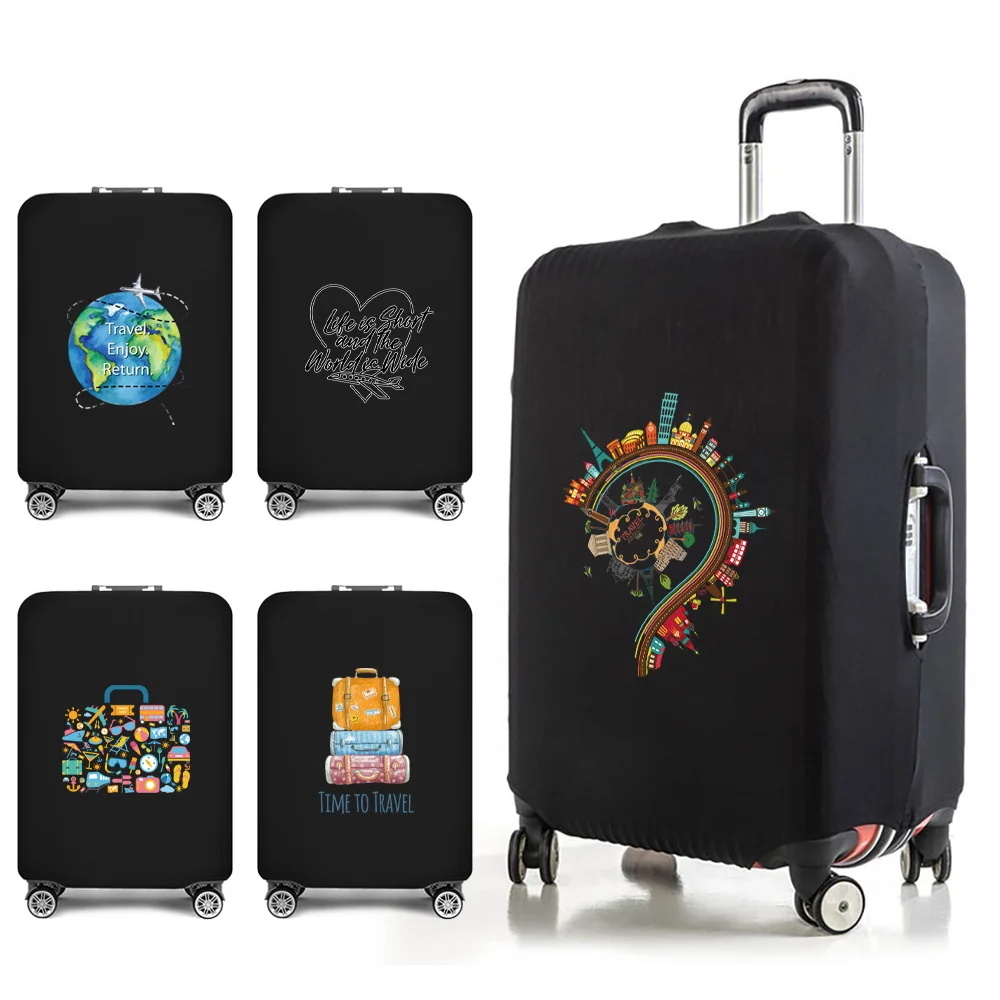 Elastic World Map Travel Luggage Protective Cover for 18-32 Inch Bag Suitcase Trolley Covers Case Traveling Accessories