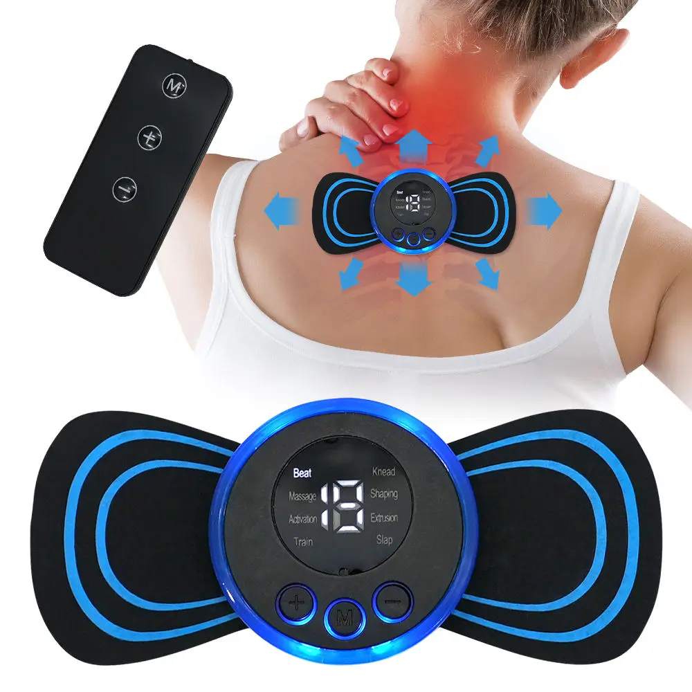 Remote Ems Massaggio Al Collo Massaggiatore Per Il Corpo Patch Ricaricabile Impulso Elettrico Ems Massaggio Cervicale Stimolatore Muscolare Tens Solli