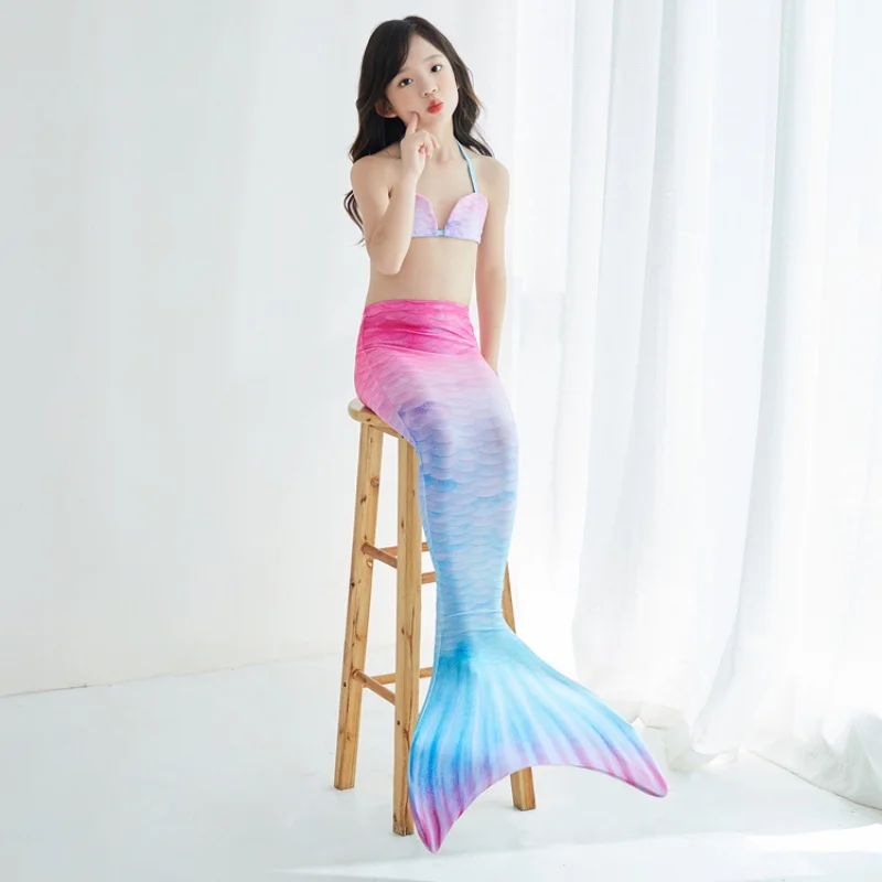 인어 꼬리 어린이 소녀 인어 의상, 어린이 비키니 수영복 드레스, 코스프레 의상