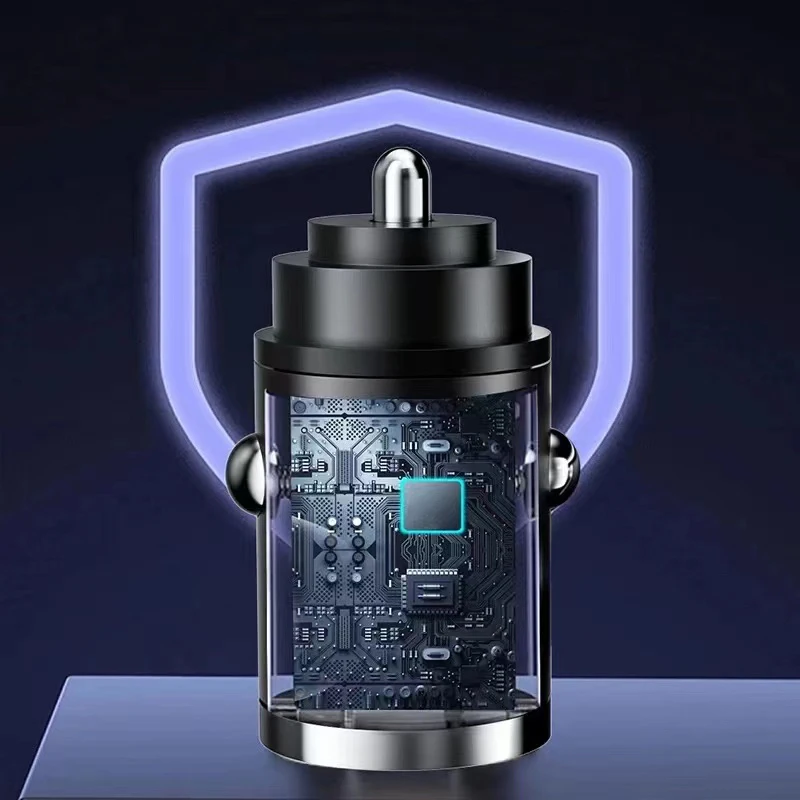 Caricabatterie da auto mini 100W QC 3.0 PD con ricarica rapida USB Type C per iPhone Samsung Xiaomi Huawei - Image 4