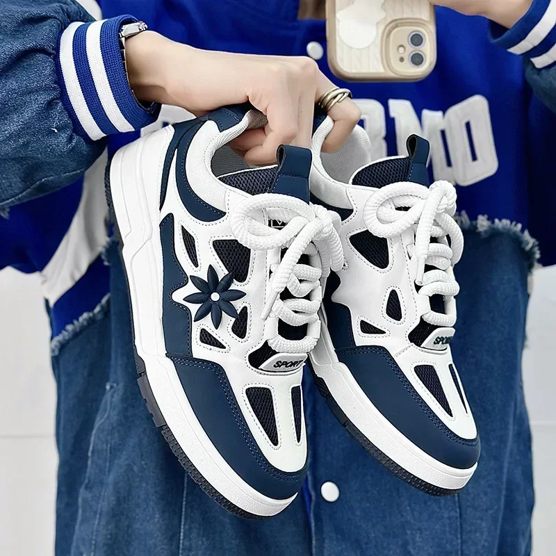 Top Men Casual Fashion Luxury Designer Black Outdoor Sport Skateboarding Shoes Male White Trainers Plate-forme Sneakers_vogvips.com