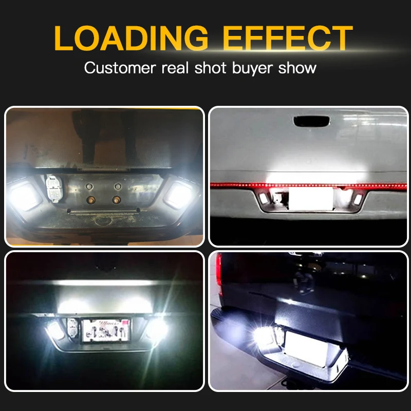 2pcs LED License Plate Light Canbus Number Lamp White 12V For 2003