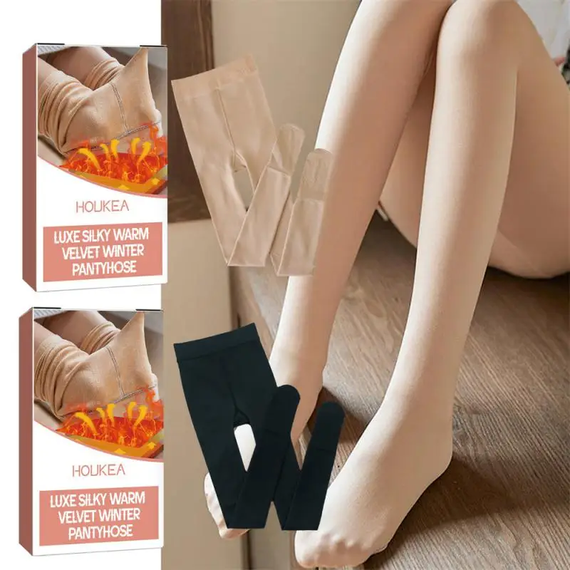 Women Tight Plus Size Warm Winter Fleece Pantyhose High Waist Female Stretchy Autumn Velvet Thermal Stocking Women