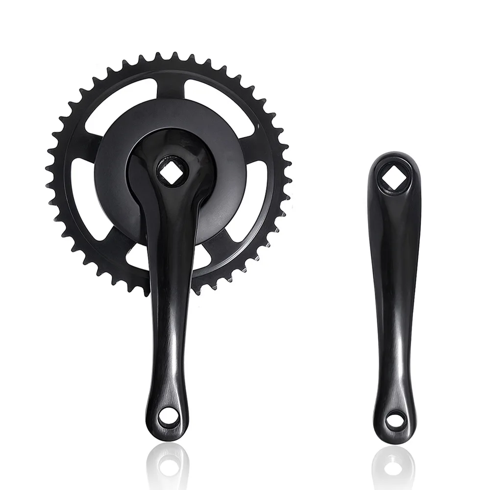 

Folding Bike Crank Arm Set 170mm 130BCD 44T Single speed Chainwheel Square hole Fixed Gear Bicycle Crankset Track Chainring