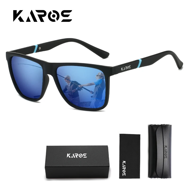 KAROS Chic Polarisierte Sportbrille Männer Frauen UV-Schutz Robust Angeln Fahren Radfahren Wandern Brillen mit Box YZ2015