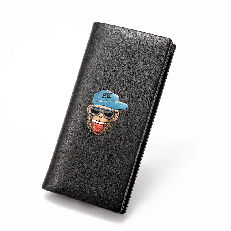 2022 new trendy brand wallet wallet leather men's authentic short card bag horizontal thin wallet boy's day gift  clutch purse