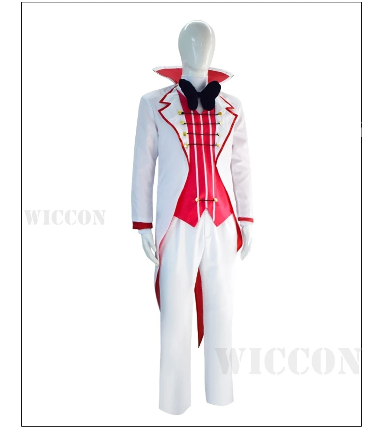 Hazbin Lucifer Cosplay Anime Hotel Morningstar Cosplay Kostüm Wig Perücke Daddy White Suit Devil Hell Adult Herren Kostüm 14