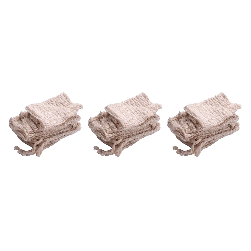 

45 Packs Of Soap To Exfoliate Natural Flax Soap Bag