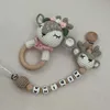 Newborn Mobile Gym Educational Ring Teething Toy Baby Cotton Baby Wooden Ring Rattle Crochet Wool Toy Customize Pacifier Chain 4