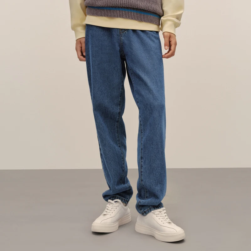 Semir Jeans Men 2023 Autumn New Classic Retro Simple Fashion Pants Daily Loose Tapered Trousers