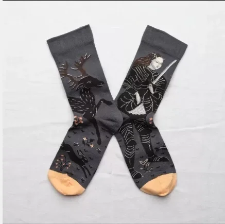 Trendy Personalized Hip Hop Abstract Embroidery Mid-Tube Socks