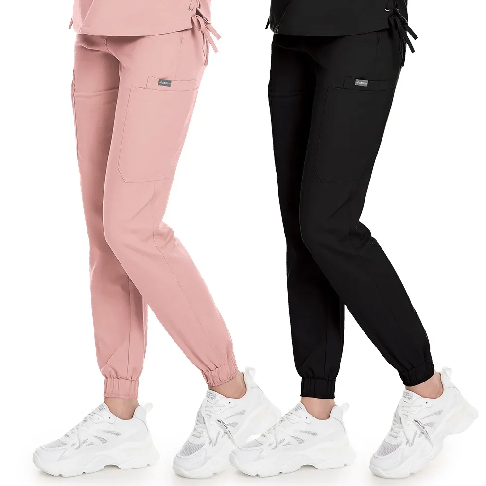 

Summer Work Scrub Pants Elastic Waist Doctor Nurse Uniform Breathable Thin Nurse Trousers Work Clothes