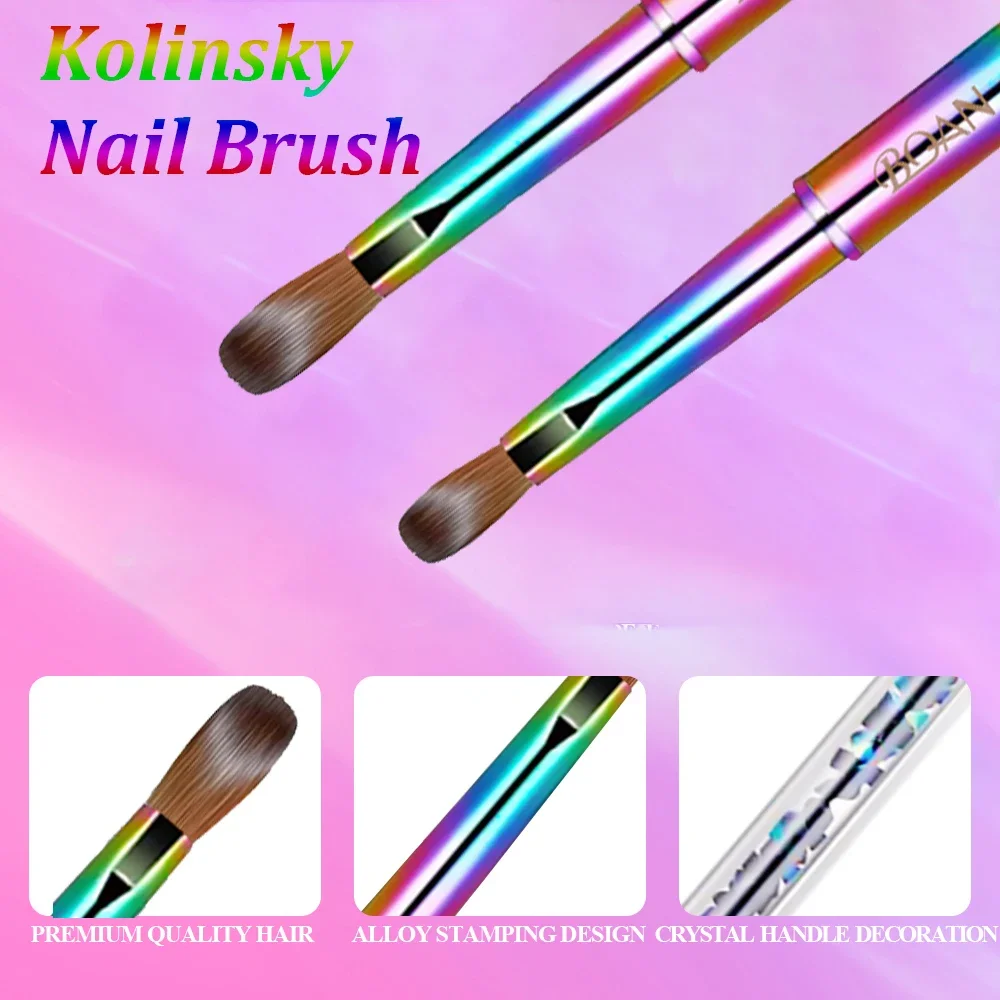 Lootaan Kolinsky Acrylic Nail Brush For Acrylic Application Nail Art Pen for Professional DIY Home Salon Manicure Extension Tool 4