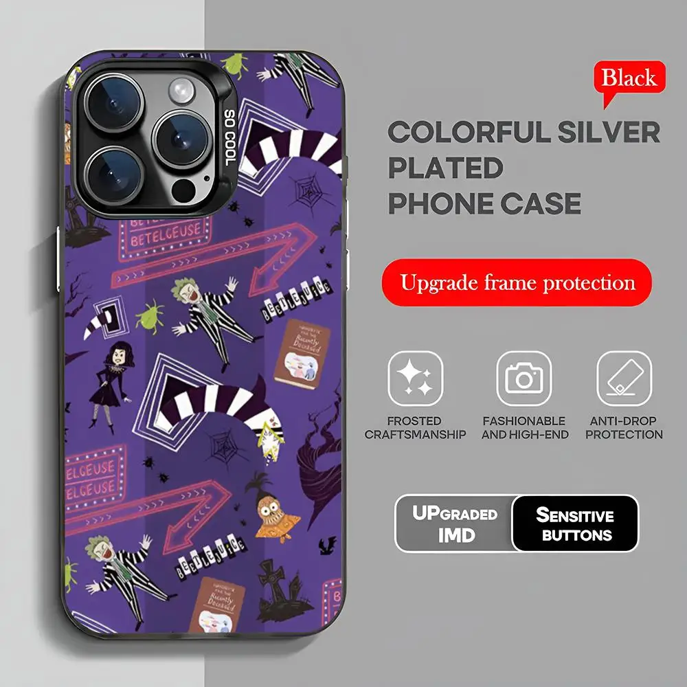 thumbnail image 1 of Funda para teléfono B-Beetlejuice 2 2024 IMD para iPhone 16 15 Pro XR XS 7 8 Plus SE2024 Funda para teléfono a prueba de golpes de color, 1 of 4