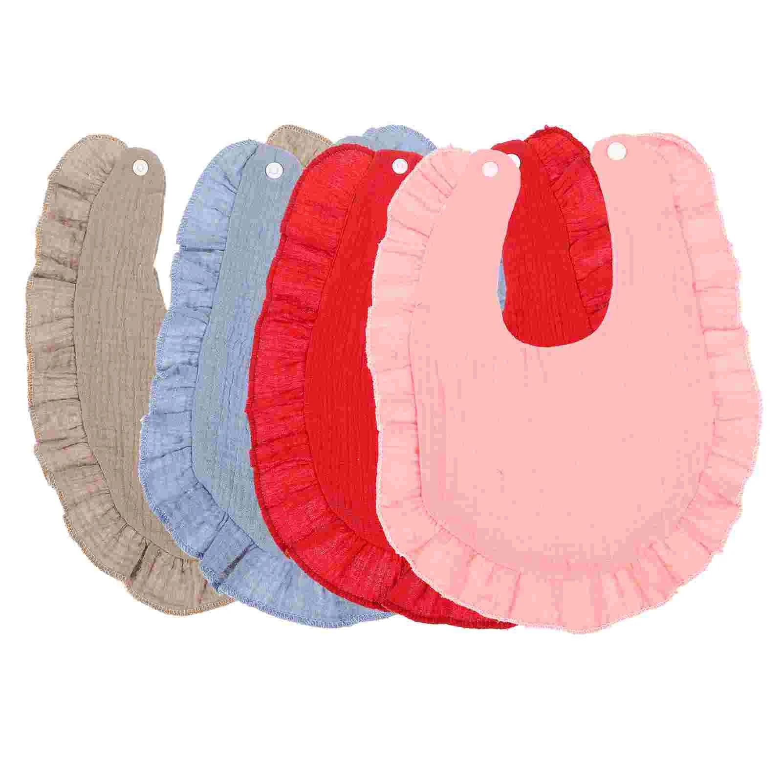 

4 Pcs Cotton Towels Baby Bib Feeding Bibs Infant Toddler Drooling Boy Saliva Newborn