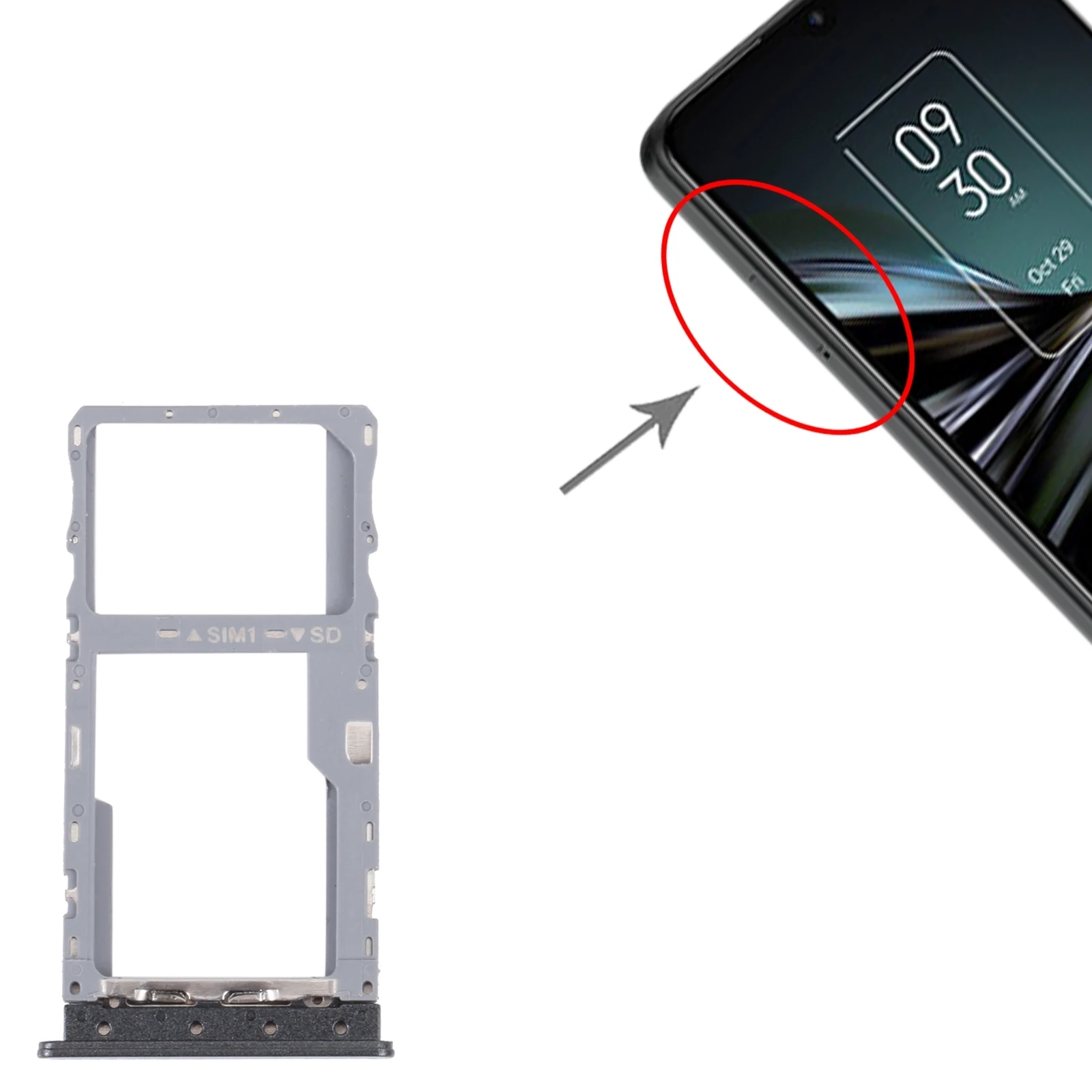 

For TCL 20 XE Original SIM Card Tray + Micro SD Card Tray