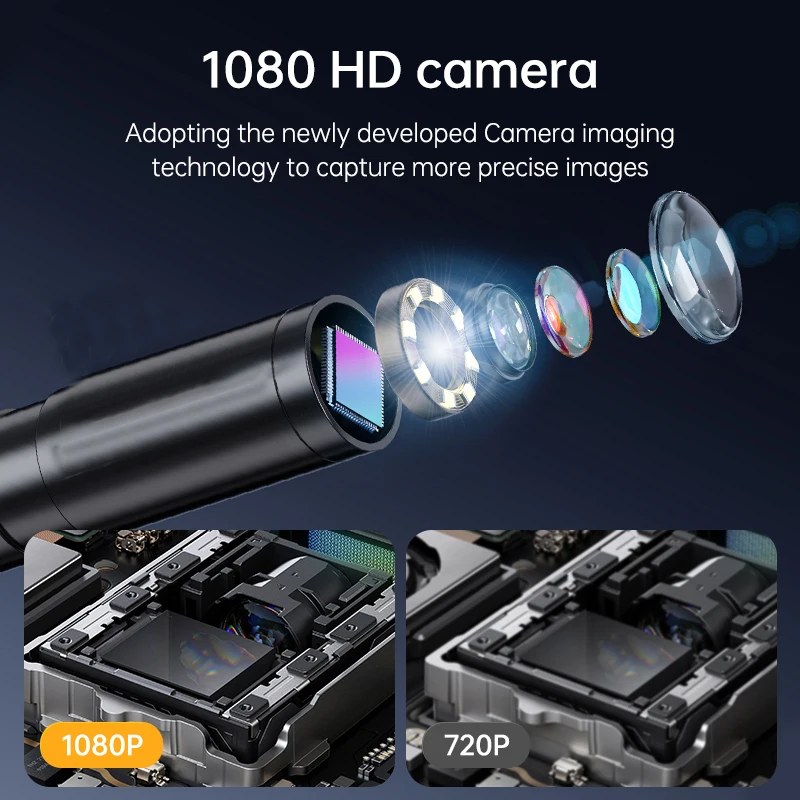 8mm 1080P Endoscope Automotive Boroscope Inspection Device Camera For Apple Iphone IOS Smart Phone Android Type C Cars Mobile 2