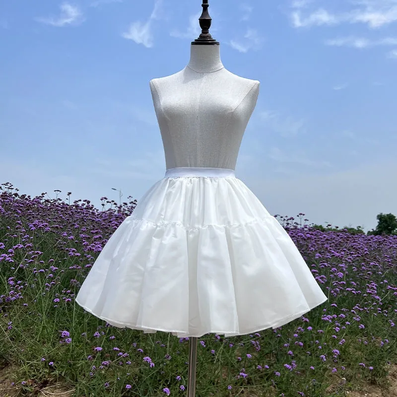 Short Chiffon Tulle Skirt Crinoline Underskirt Rockabilly Wedding Petticoat Woman Adult Tutu Half Slips Ruffled Skirt
