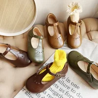 HoneyCherry New Girls Flats Soft Shoes Kids Children Princess T-strap Shoes Toddler Dress Ballet Baby Fashion Shoes 2