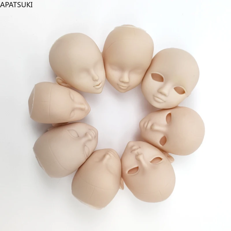 8pcs/lot Soft Plastic Practice Makeup Diy Doll Head For 11.5" Doll
