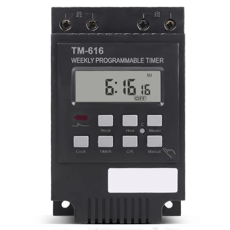 

TM616 30AMP 4-контактный 7 программируемый таймер, таймер на Din-рейке, цифровой таймер 220 В, программируемое реле таймера