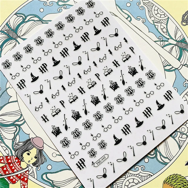 MG11105-32 TSC-224 TSC-225  Magic hat magic wand DIY 3D Back glue Nail Art Stickers Decals Sliders Nail ornament decoration TSC-117 N