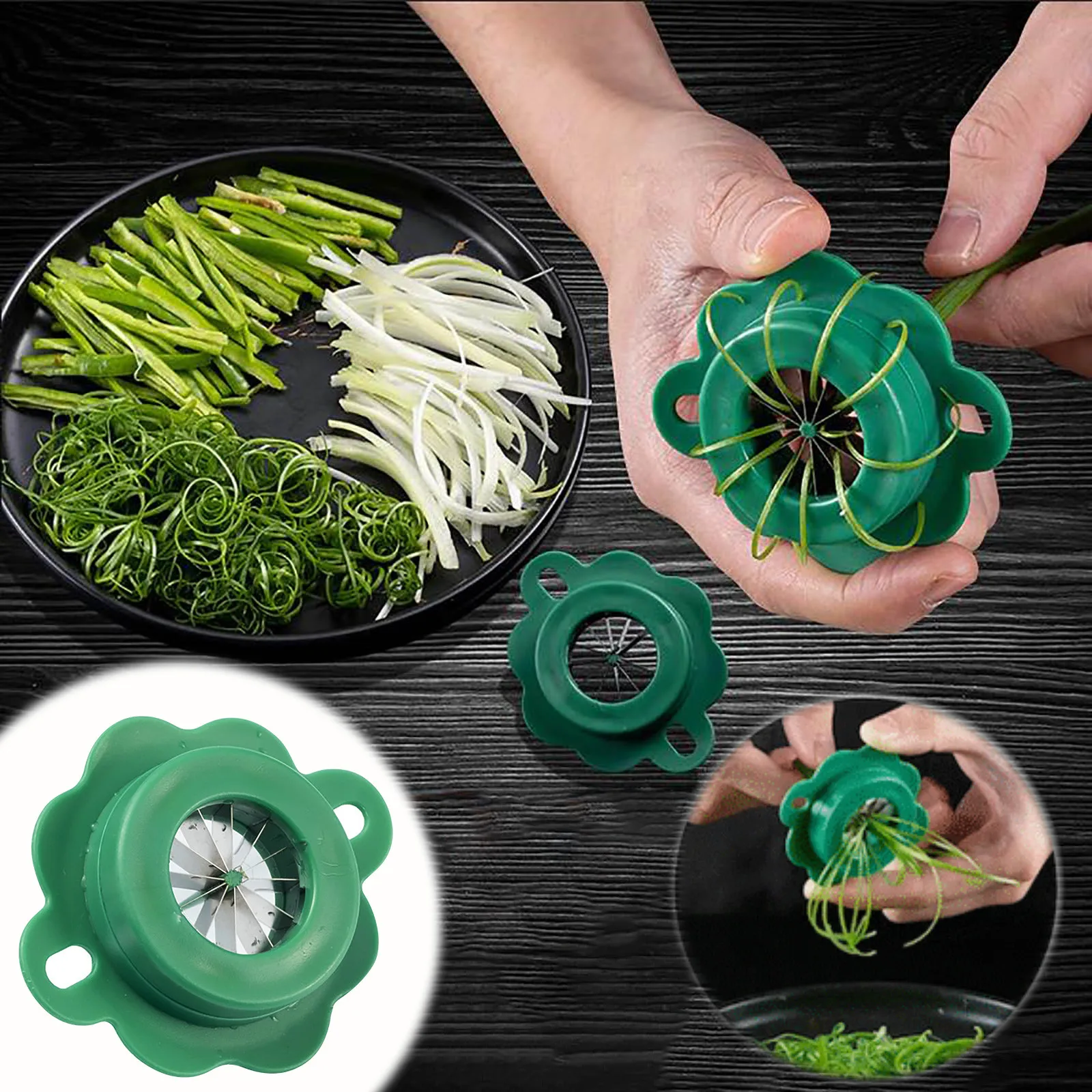 Green Onion Easy Slicer Shredder Plum Blossom Vegetable Shredder – Kitchen  Groups