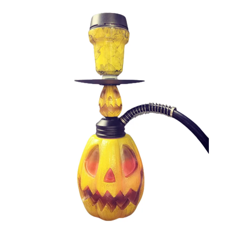 Pumpkin-Model Arabian Hookah Set with Color Light and Resin Process Bongs in Australian