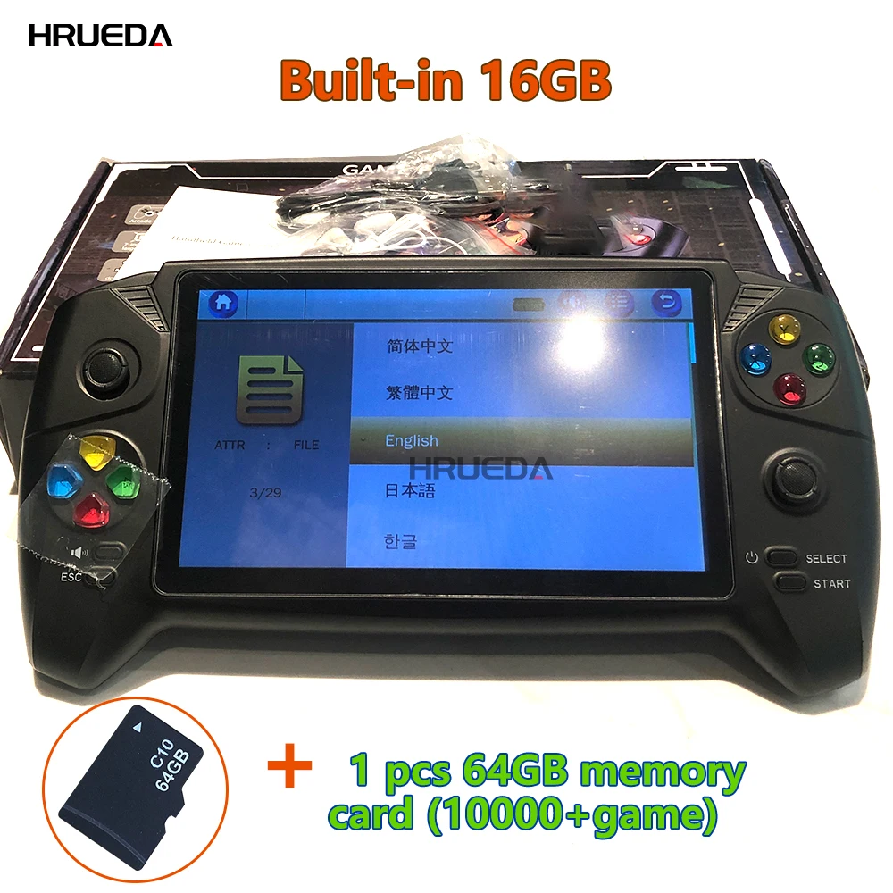 16G Twin-Stick Retro Videogioco Arcade Doppio Palmare 7 Pollici Hd Portatile Console Di Gioco Tv Portatile