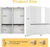 NEW 4 Doors Armoire Wardrobe Closet with Mirror, Wooden Bedroom Armoires with Hanging Rod, Freestanding Wardrobe Cabinet 2