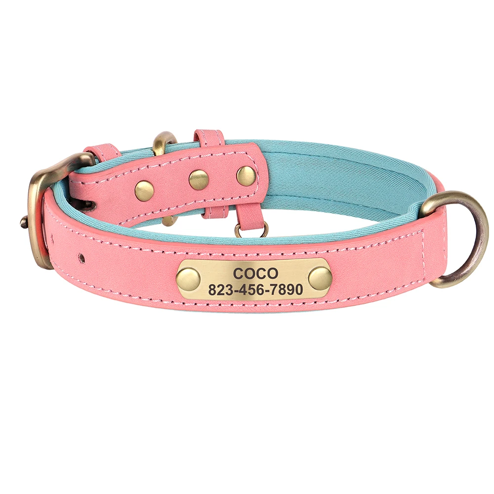 Personalized PU Leather Dog Collar 4