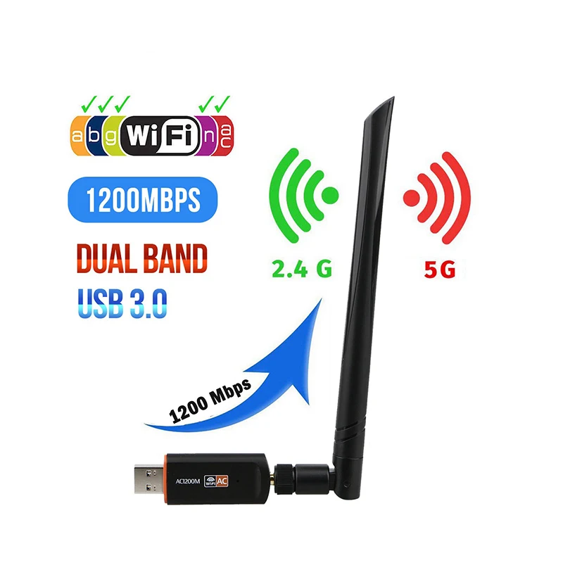 

Беспроводной Wi-Fi адаптер 802.11n/g/a/ac, 2,4 ГГц