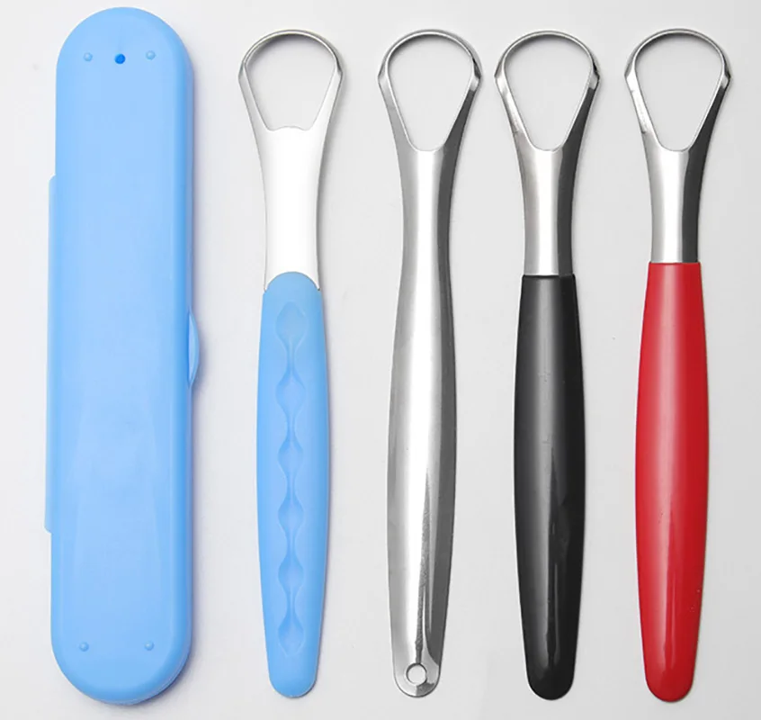 1pc Stainless Steel Tongue Scraper Cleaner for Oral Hygiene Tounge Scrapper Brush Remove Halitosis Tongue Coating  Oral Care
