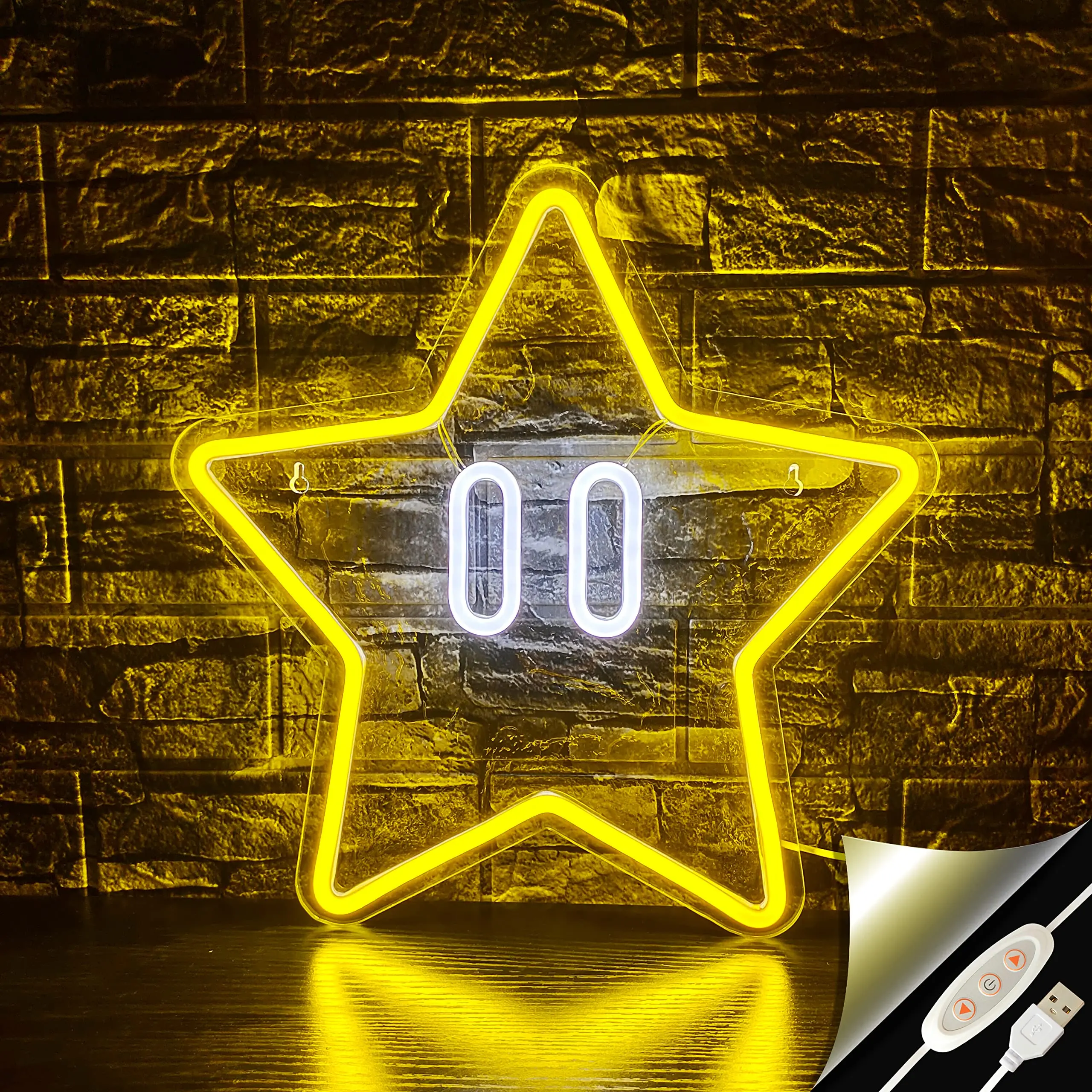 Star Neon Sign Gaming Neon Sign For Game Room Decor Usb Powered Dimmerabile Super Star Led Neon Light Sign For Boys Kids Room Decor