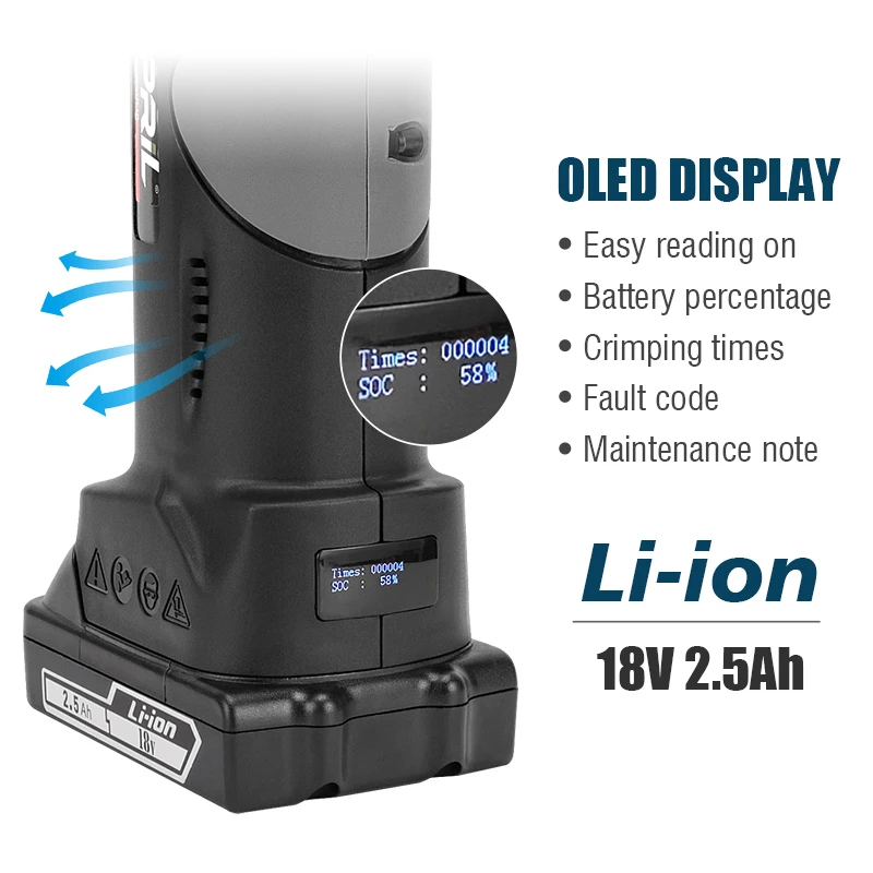 PA-1632 High Power Hydraulic Mini Battery Powered Pipe Crimping Tool Li-ion Rechargeable Tool Stainless Steel Pipe Crimper wire crimping tools