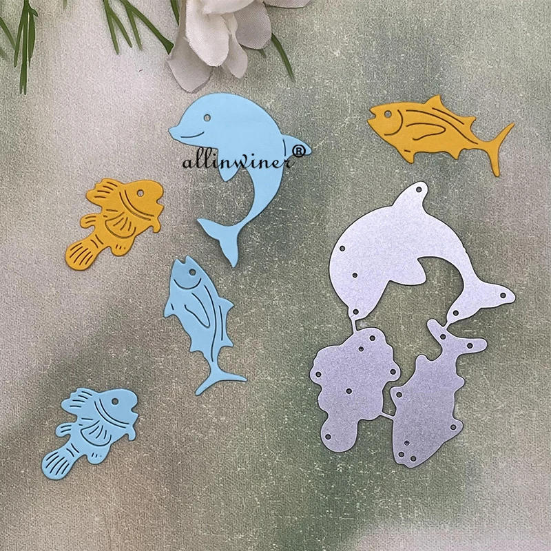 

3Pcs Clownfish Dolphin Metal Cutting Dies Stencils For DIY Scrapbooking Decorative Embossing Handcraft Die Cutting Template