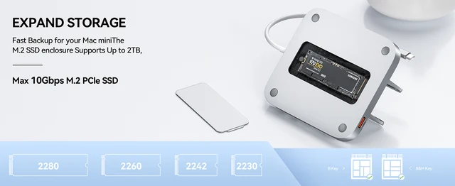 Minisopuru Mac Mini ドック スタンド M.2 NVMe SSD