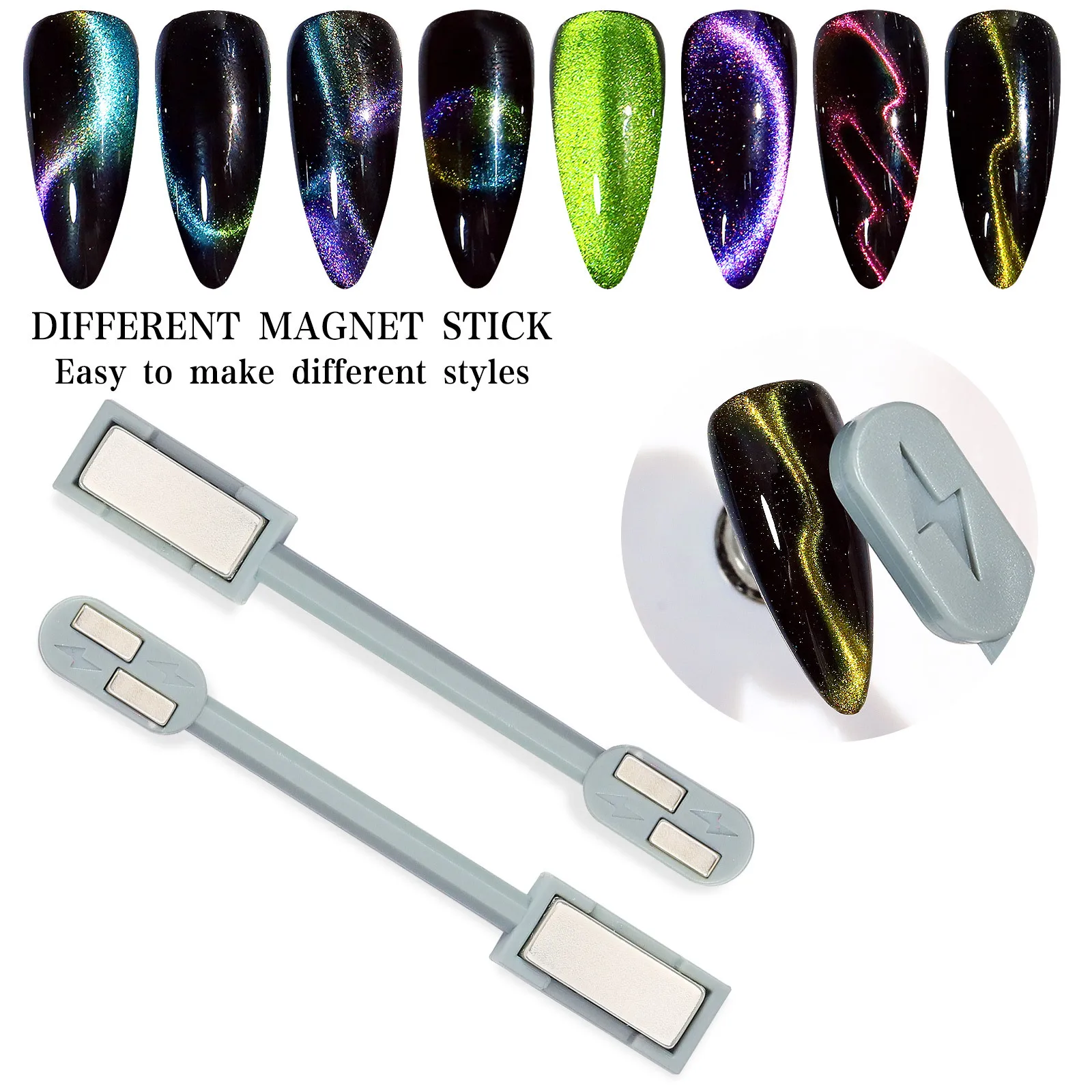 

1pcs Double-ended Magnet Stick 9D Effect Strong Plate For UV Gel Line Strip Multi-function Magnet Board Nail Art Tool