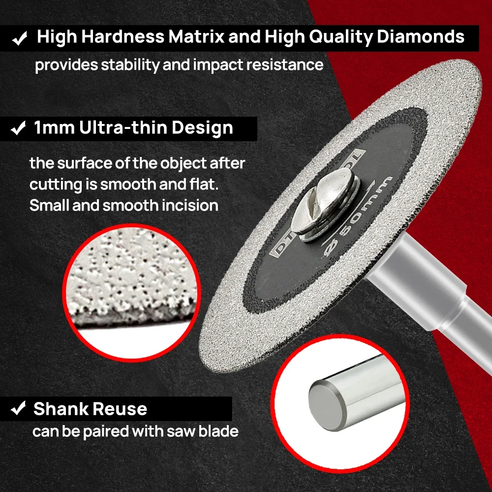 Diamond Mini Saw Blade Set - Premium Glass & Tile Cutting Discs (1/3pcs, 30/40/50mm)