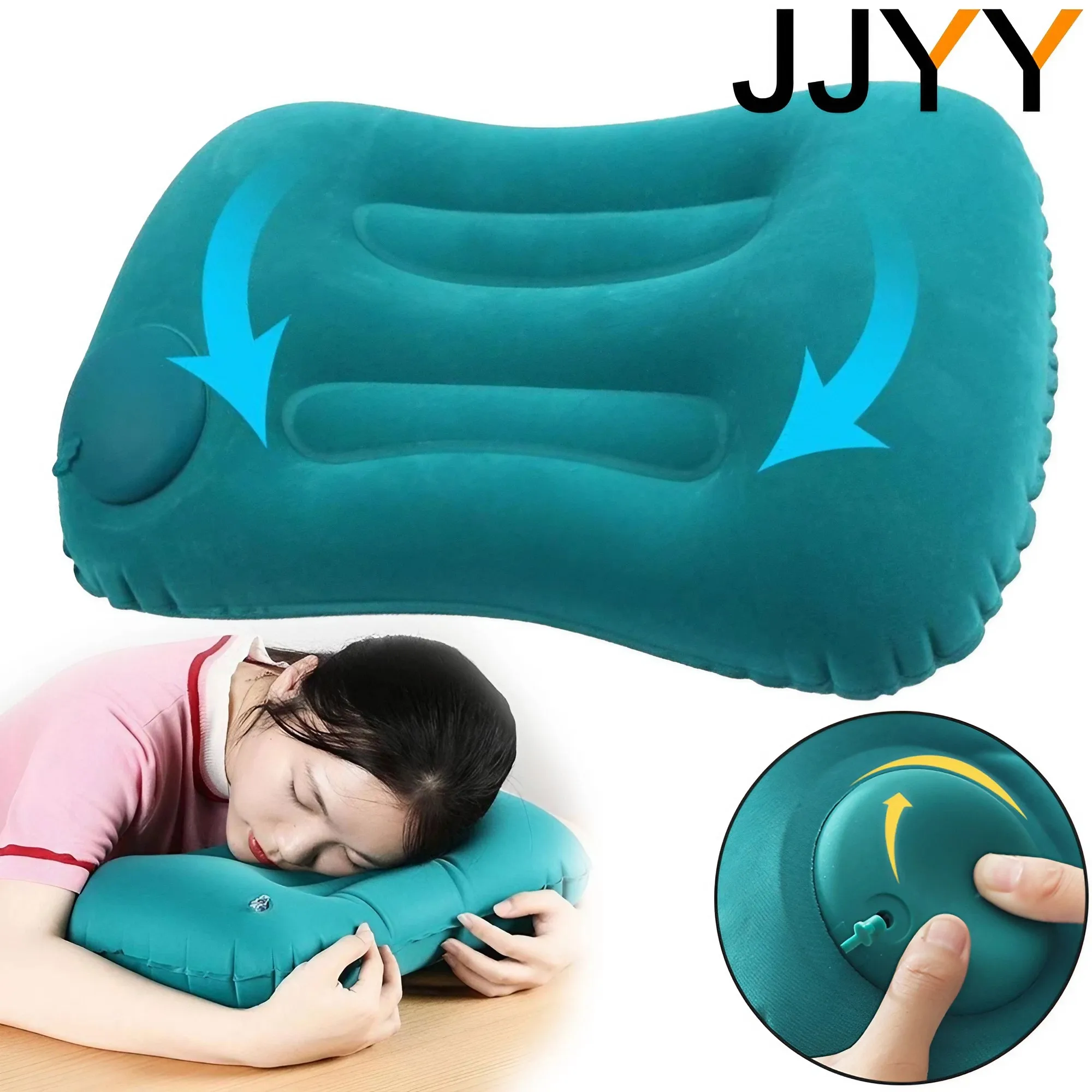 Inflatable Pillow Travel Pillow Hiking Beach Car Plane Air Pillows Head Rest Portable Ultralight