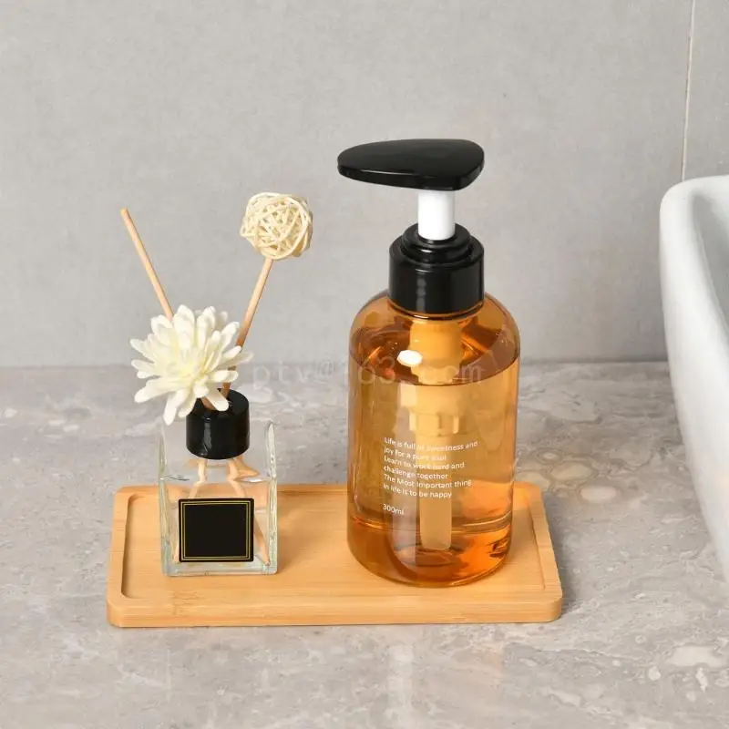 Multifunctional Plant Pot Holder Oval Bamboo Wood Plant Tray Bathroom Kitchen Shampoo Tray Round Plant Drainage Tray 3