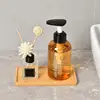 Multifunctional Plant Pot Holder Oval Bamboo Wood Plant Tray Bathroom Kitchen Shampoo Tray Round Plant Drainage Tray 3